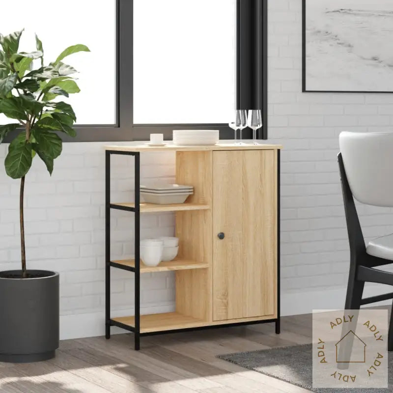 Skjenk Sonoma Eik 70X30X80 Cm Konstruert Tre