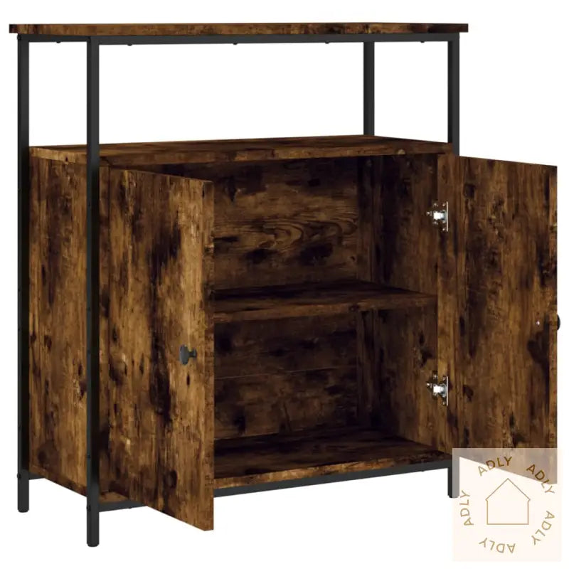 Skjenk Røkt Eik 70X30X80 Cm Konstruert Tre