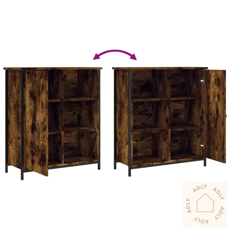 Skjenk Røkt Eik 70X30X80 Cm Konstruert Tre