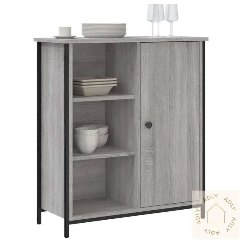 Skjenk Grå Sonoma 70X30X80 Cm Konstruert Tre