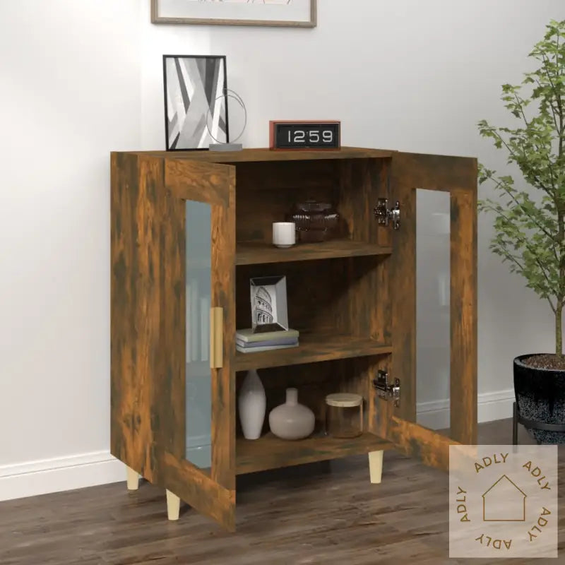 Skjenk Røkt Eik 69,5X34X90 Cm Konstruert Tre