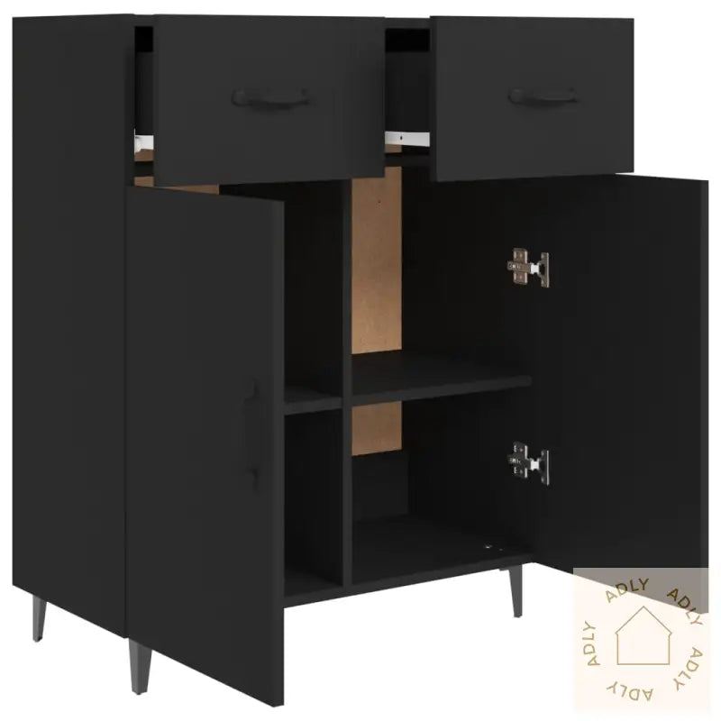 Skjenk Svart 69,5X34X90 Cm Konstruert Tre