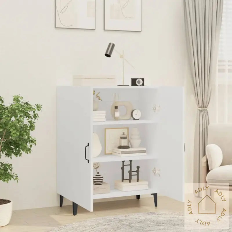 Skjenk Hvit 70X34X90 Cm Konstruert Tre
