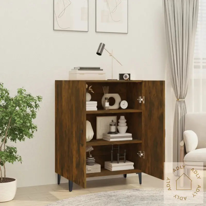 Skjenk Røkt Eik 70X34X90 Cm Konstruert Tre