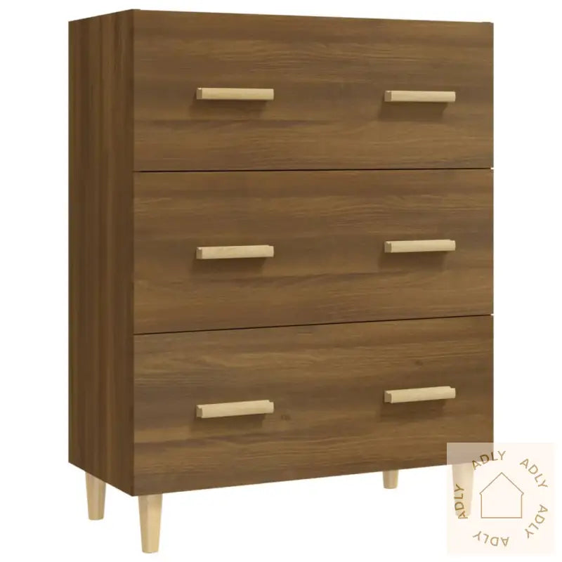 Skjenk Brun Eik 70X34X90 Cm Konstruert Tre