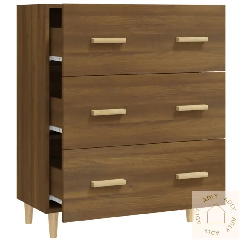 Skjenk Brun Eik 70X34X90 Cm Konstruert Tre