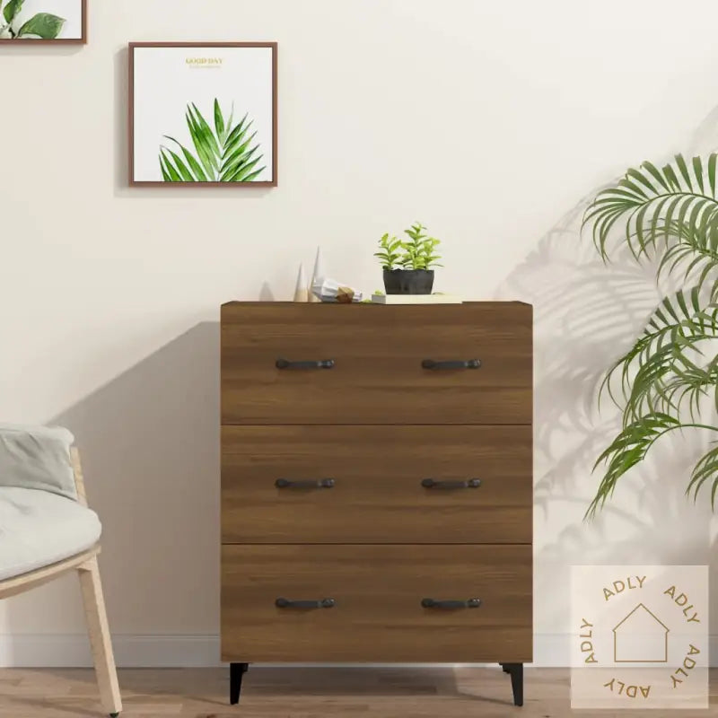 Skjenk Brun Eik 69,5X34X90 Cm Konstruert Tre