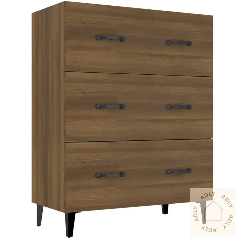 Skjenk Brun Eik 69,5X34X90 Cm Konstruert Tre