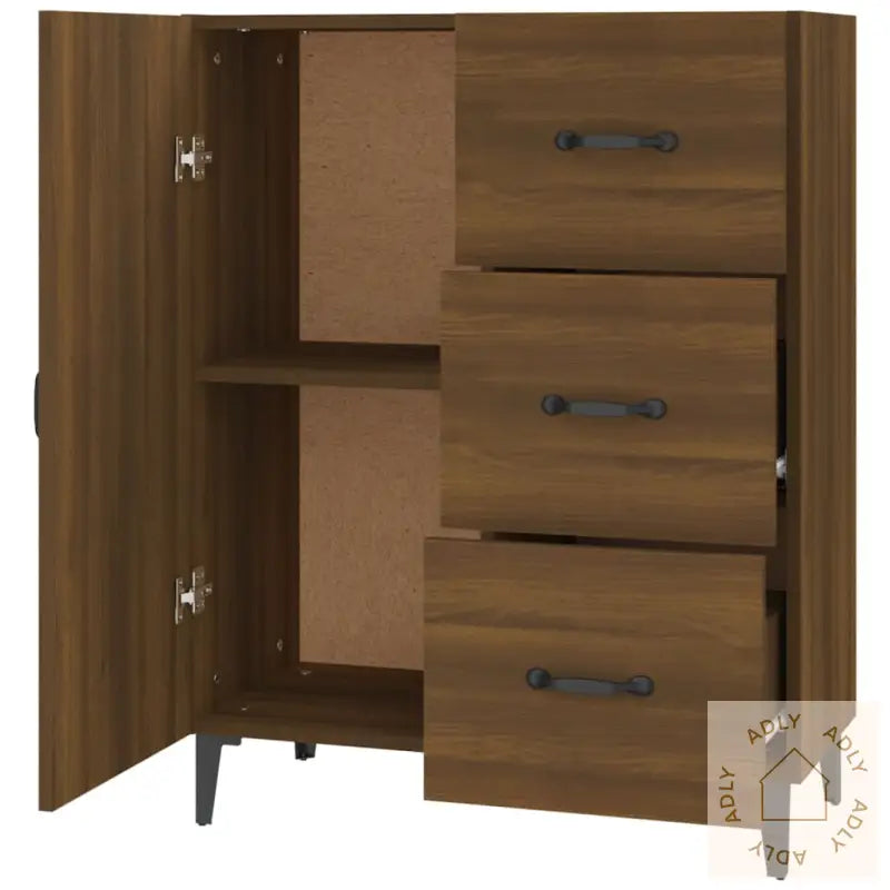 Skjenk Brun Eik 69,5X34X90 Cm Konstruert Tre