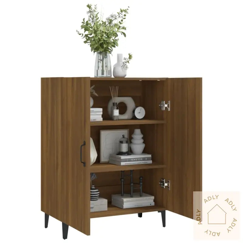 Skjenk Brun Eik 70X34X90 Cm Konstruert Tre