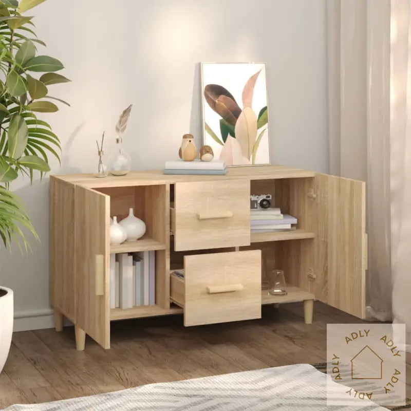 Skjenk Sonoma Eik 100X36X60 Cm Konstruert Tre