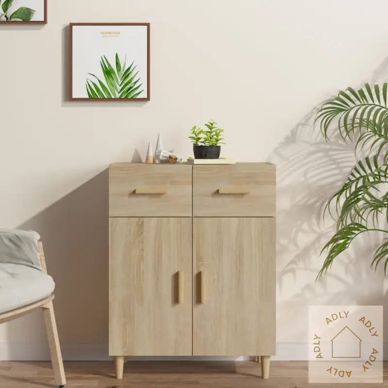 Skjenk Sonoma Eik 69,5X34X89 Cm Konstruert Tre