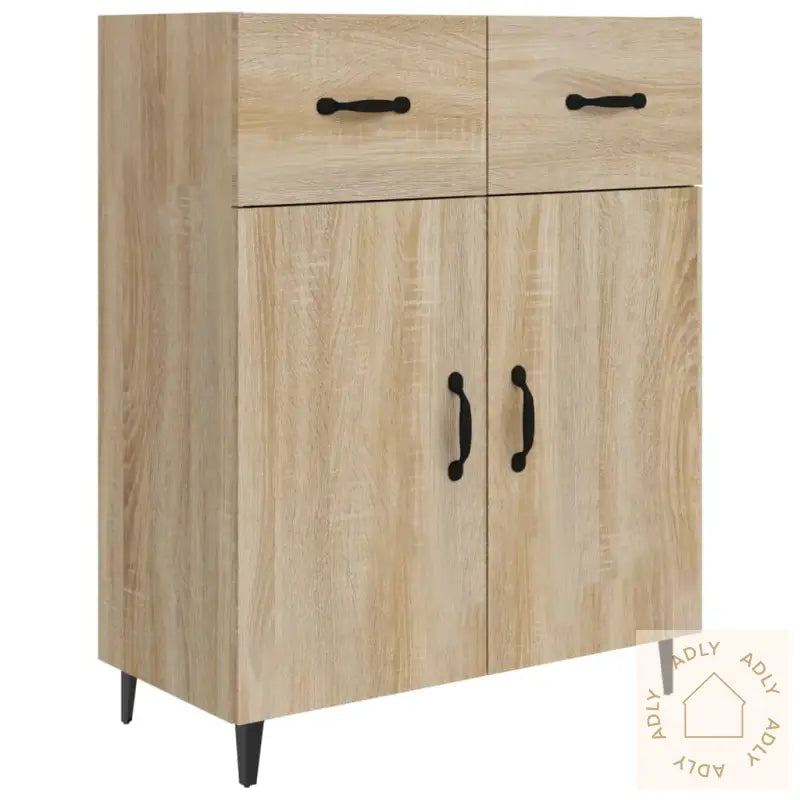 Skjenk Sonoma Eik 69,5X34X90 Cm Konstruert Tre