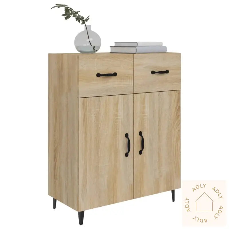 Skjenk Sonoma Eik 69,5X34X90 Cm Konstruert Tre