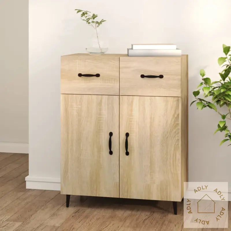 Skjenk Sonoma Eik 69,5X34X90 Cm Konstruert Tre