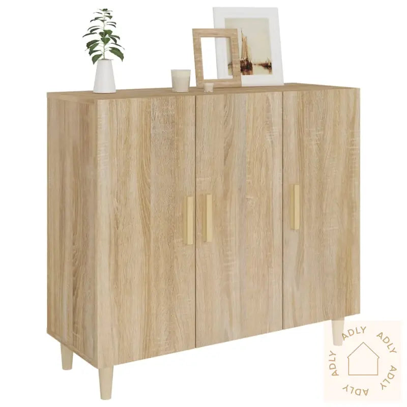 Skjenk Sonoma Eik 90X34X80 Cm Konstruert Tre