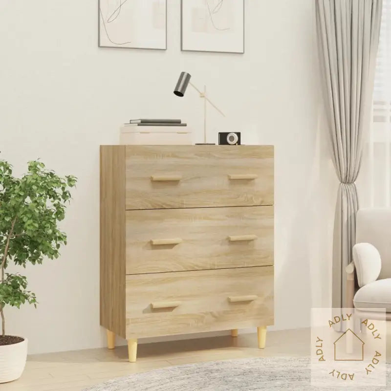 Skjenk Sonoma Eik 70X34X90 Cm Konstruert Tre