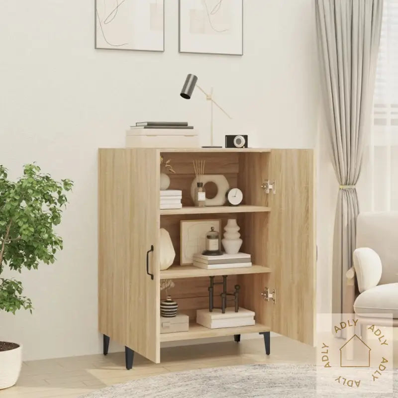 Skjenk Sonoma Eik 70X34X90 Cm Konstruert Tre