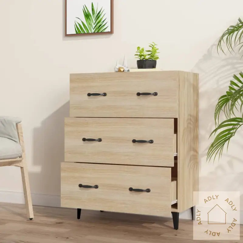 Skjenk Sonoma Eik 69,5X34X90 Cm Konstruert Tre