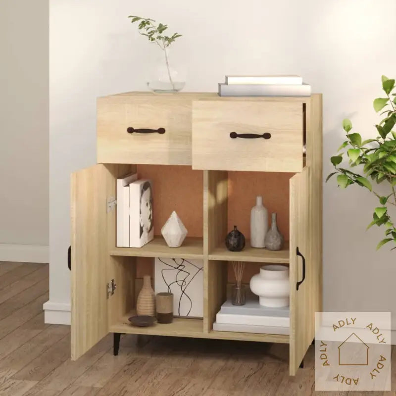 Skjenk Sonoma Eik 69,5X34X90 Cm Konstruert Tre