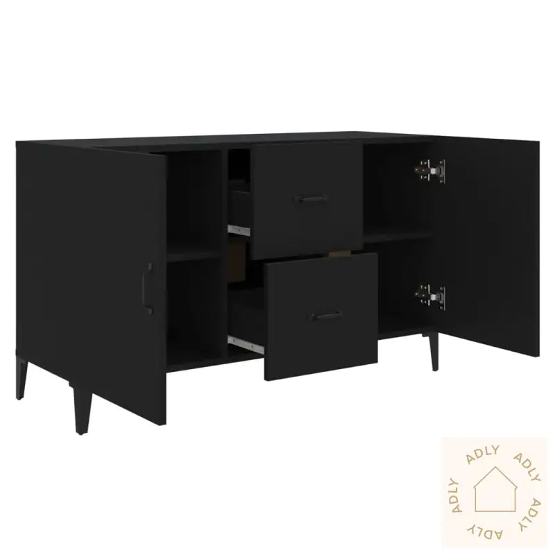 Skjenk Svart 100X36X60 Cm Konstruert Tre