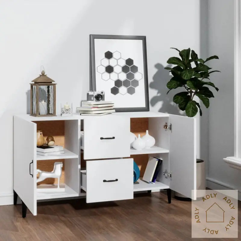 Skjenk Hvit 100X36X60 Cm Konstruert Tre