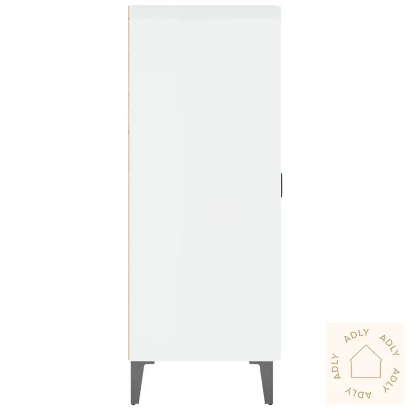 Skjenk Høyglans Hvit 69,5X34X90 Cm Konstruert Tre