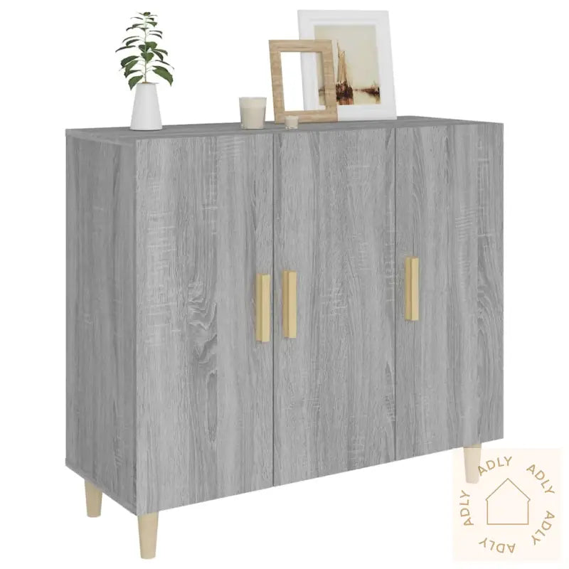 Skjenk Grå Sonoma 90X34X80 Cm Konstruert Tre