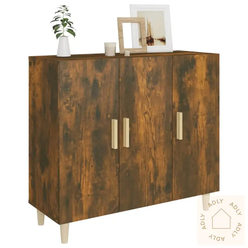 Skjenk Røkt Eik 90X34X80 Cm Konstruert Tre