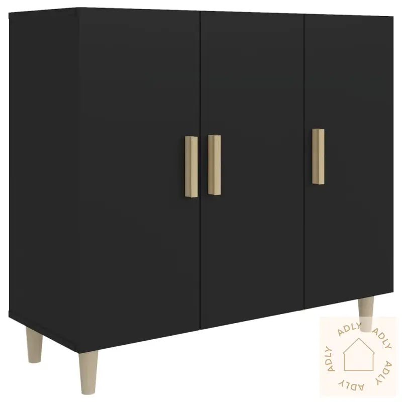 Skjenk Svart 90X34X80 Cm Konstruert Tre