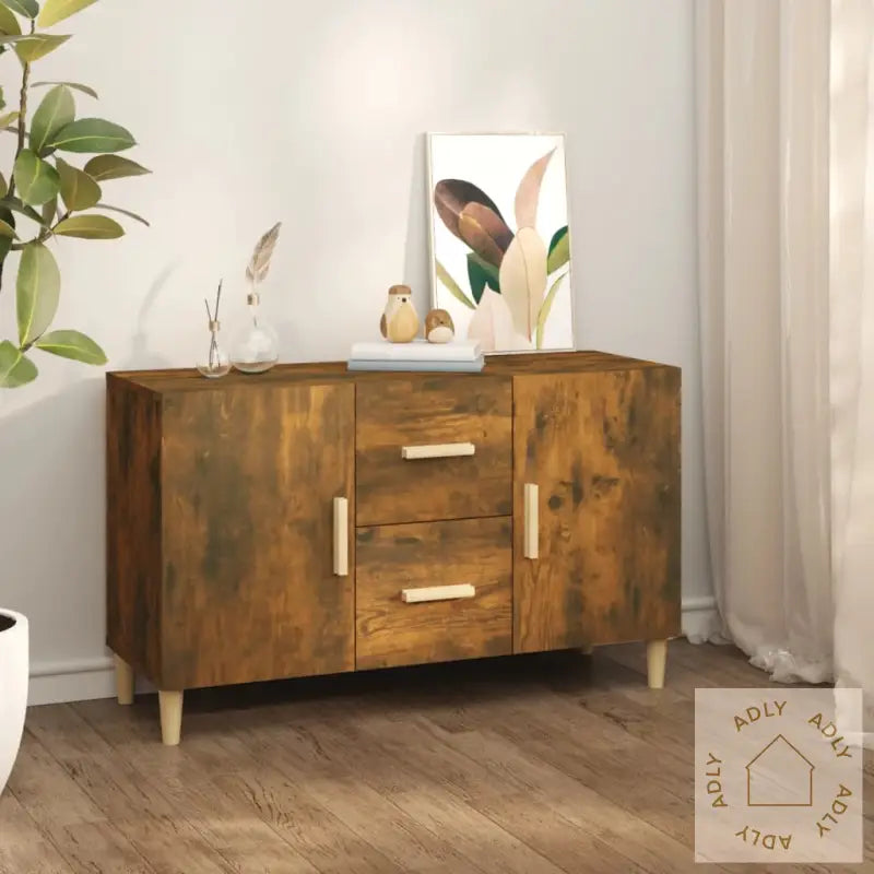 Skjenk Røkt Eik 100X36X60 Cm Konstruert Tre
