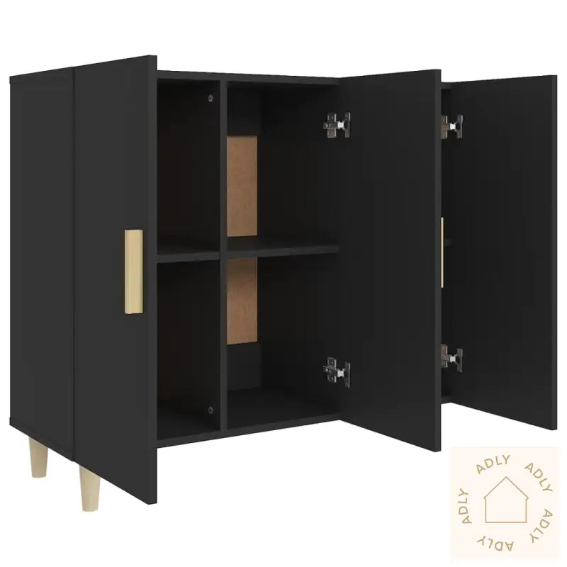 Skjenk Svart 90X34X80 Cm Konstruert Tre