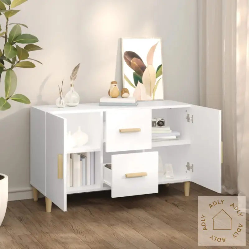 Skjenk Hvit 100X36X60 Cm Konstruert Tre