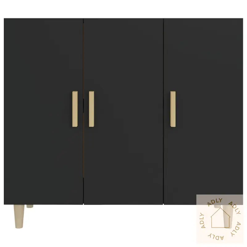 Skjenk Svart 90X34X80 Cm Konstruert Tre