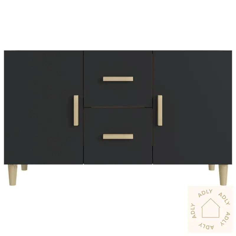 Skjenk Svart 100X36X60 Cm Konstruert Tre