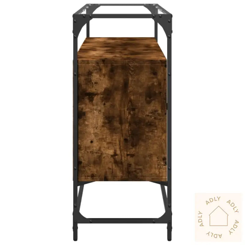 Skjenk Med Glasstopp Røkt Eik 98X35X81 Cm Konstruert Tre