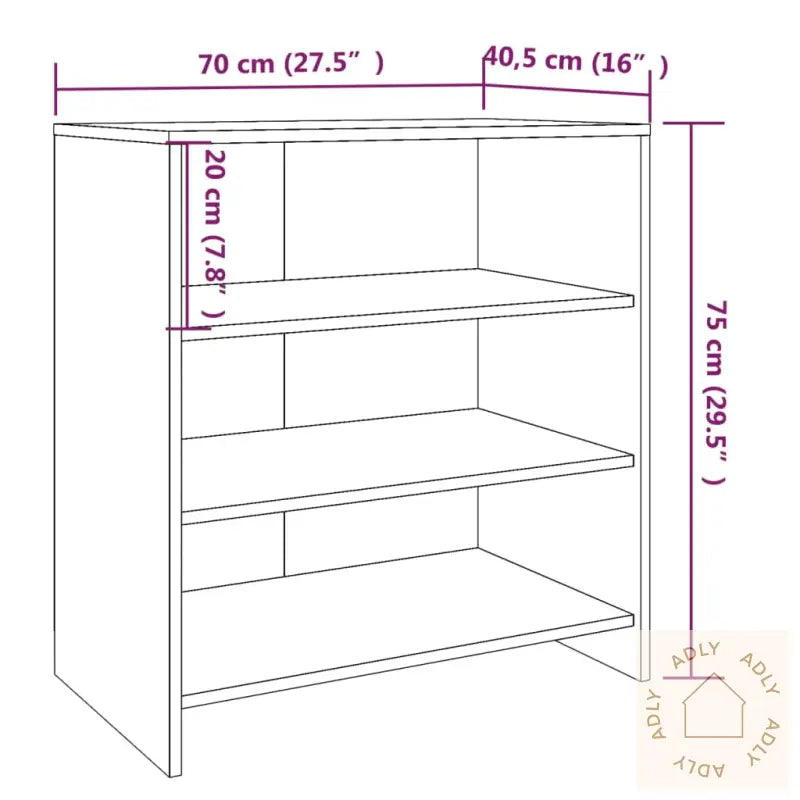 Skjenk Røkt Eik 70X40,5X75 Cm Konstruert Tre