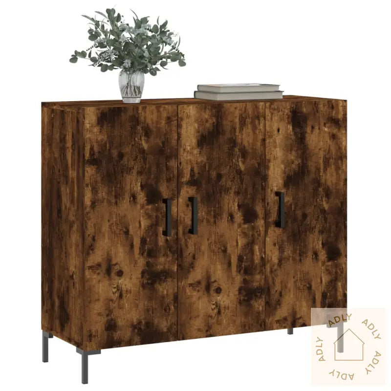 Skjenk Røkt Eik 90X34X80 Cm Konstruert Tre