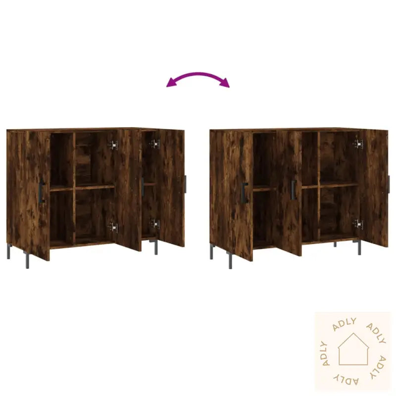 Skjenk Røkt Eik 90X34X80 Cm Konstruert Tre