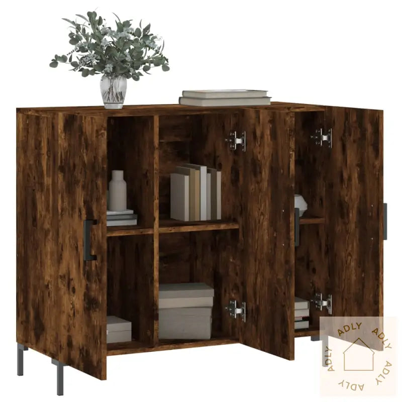 Skjenk Røkt Eik 90X34X80 Cm Konstruert Tre