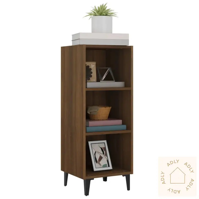 Skjenk Brun Eik 34,5X32,5X90 Cm Konstruert Tre