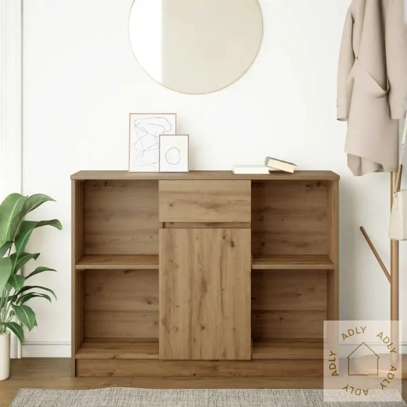 Skjenk Med 6 Skuffer Artisan Eik 101X35X76 Cm Konstruert Tre