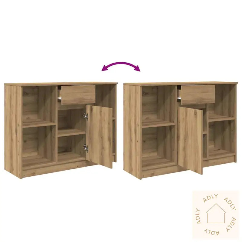 Skjenk Med 6 Skuffer Artisan Eik 101X35X76 Cm Konstruert Tre