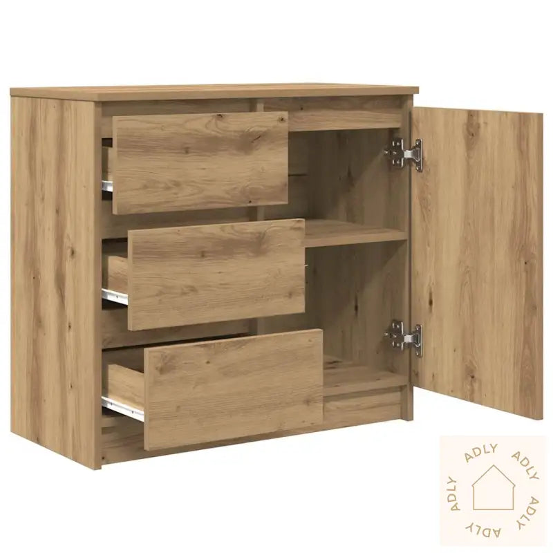 Skjenk Med Skuff Artisan Eik 71X35X65 Cm Konstruert Tre