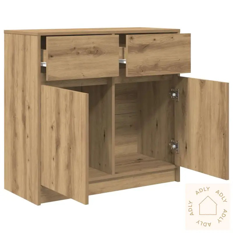Skjenk Med Skuff Artisan Eik 80X34X76 Cm Konstruert Tre