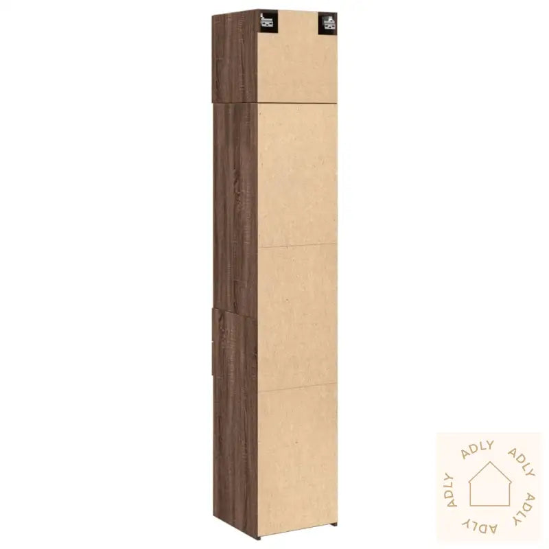Smalt Oppbevaringsskap Brun Eik 40X42,5X225 Cm Konstruert Tre