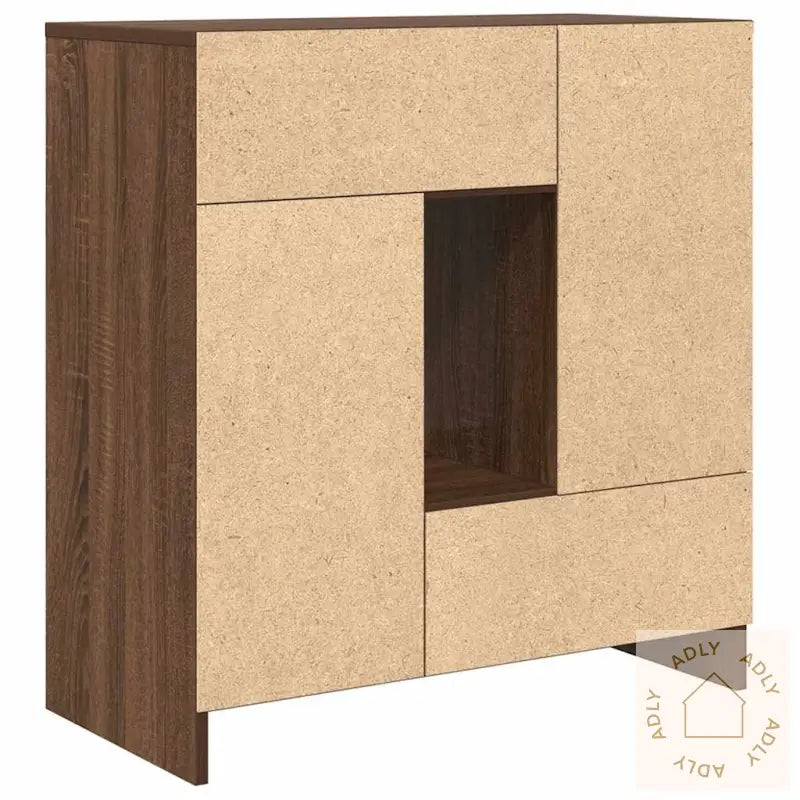 Skjenk Med Skuffer Og Dører Brun Eik 70,5X34X74,5 Cm
