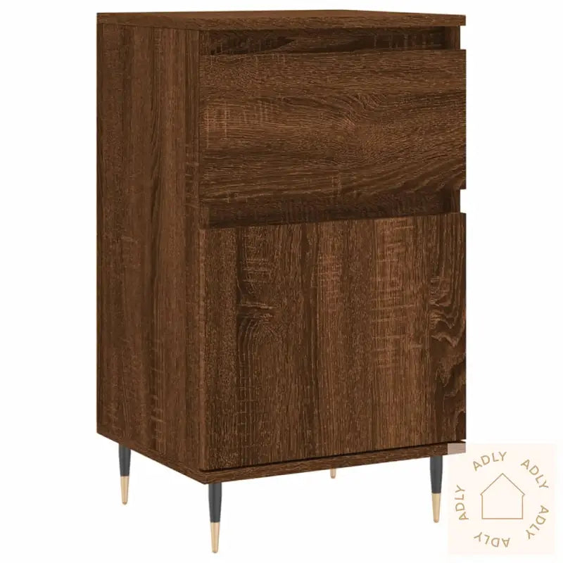 Skjenker 2 Stk Brun Eik 40X35X70 Cm Konstruert Tre