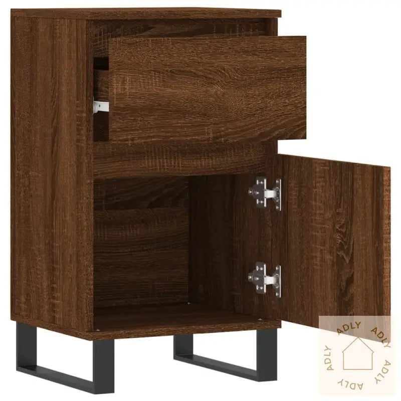 Skjenker 2 Stk Brun Eik 40X35X70 Cm Konstruert Tre