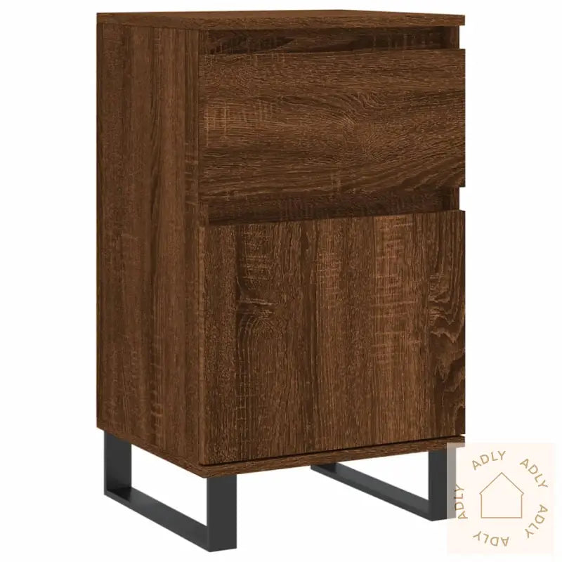 Skjenker 2 Stk Brun Eik 40X35X70 Cm Konstruert Tre